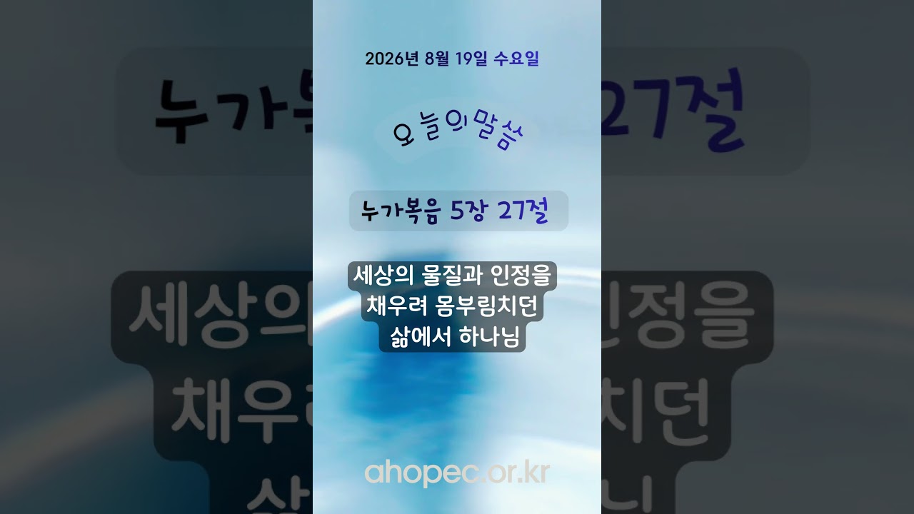 2026년 8월 19일 수요일